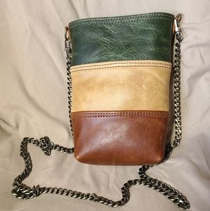 Hand made hand stitched cross body bag